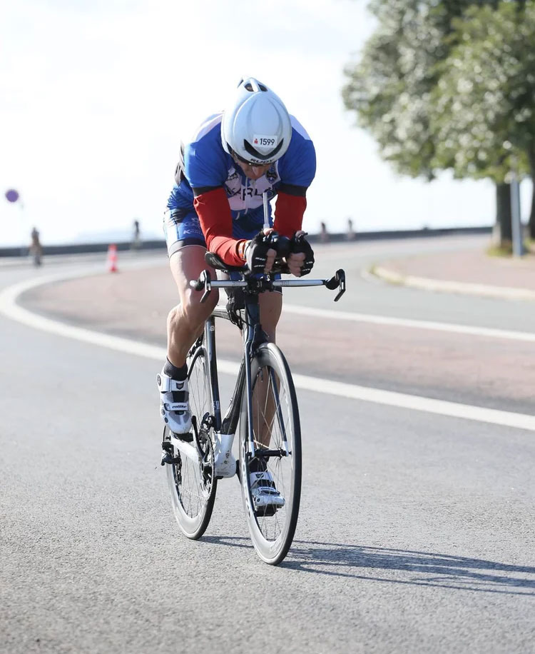 On the road during the cycle trip