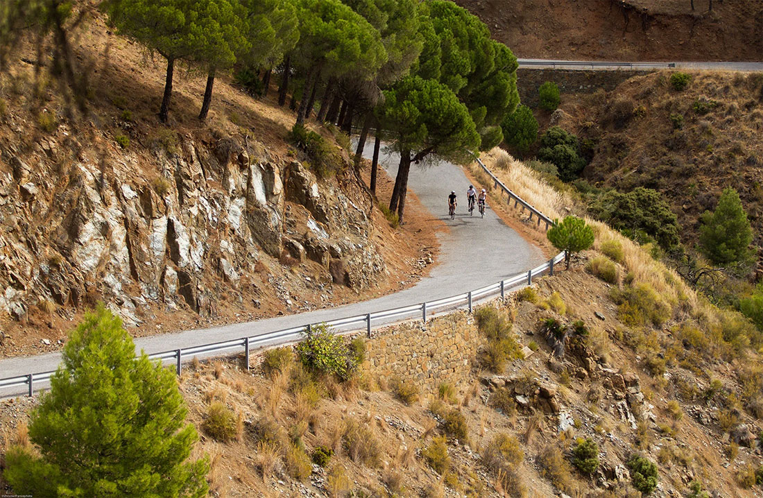 Cycling road in Malaga Mountains