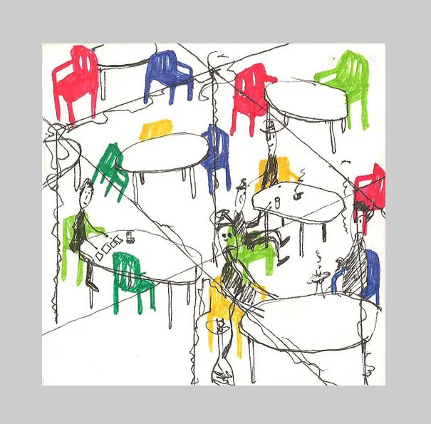 Cicling jorney art – Cafe