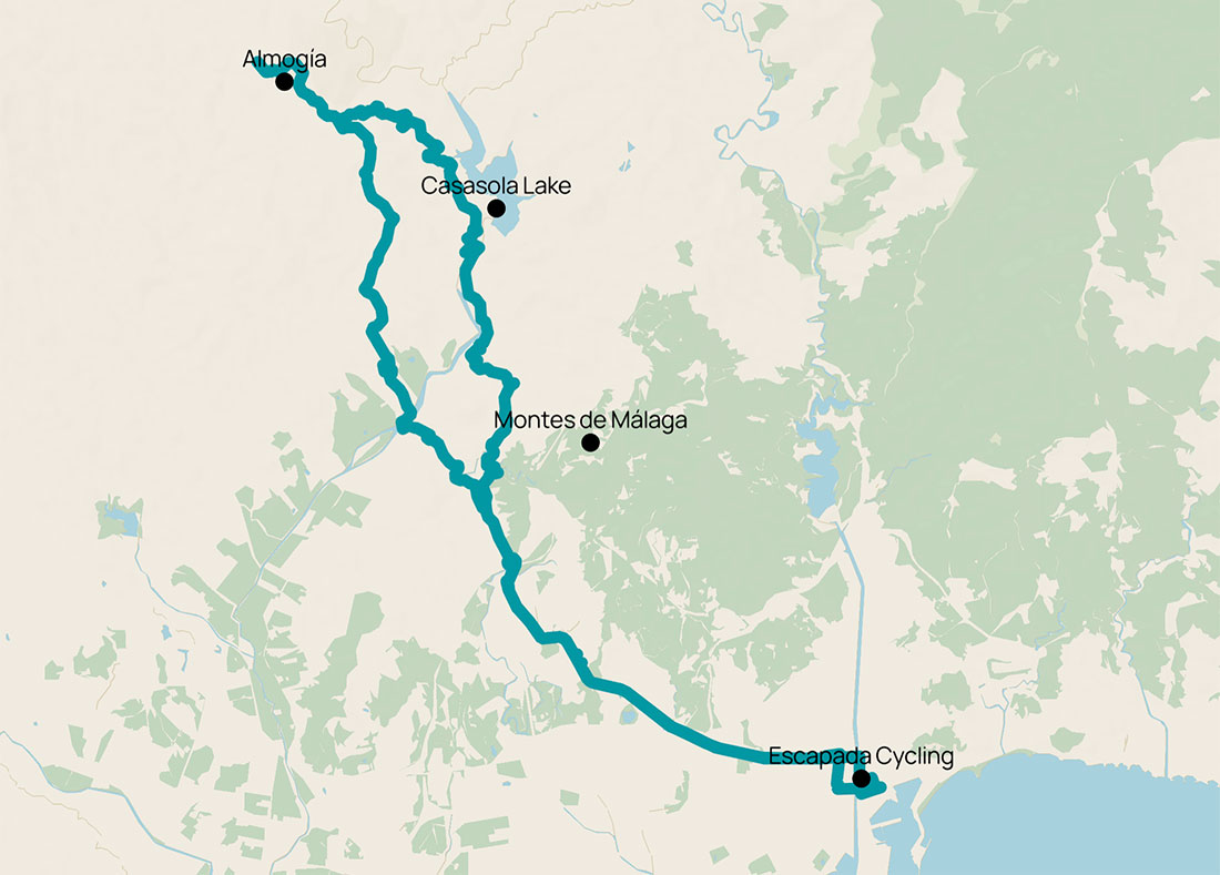 Cycling map Malaga – Almogia