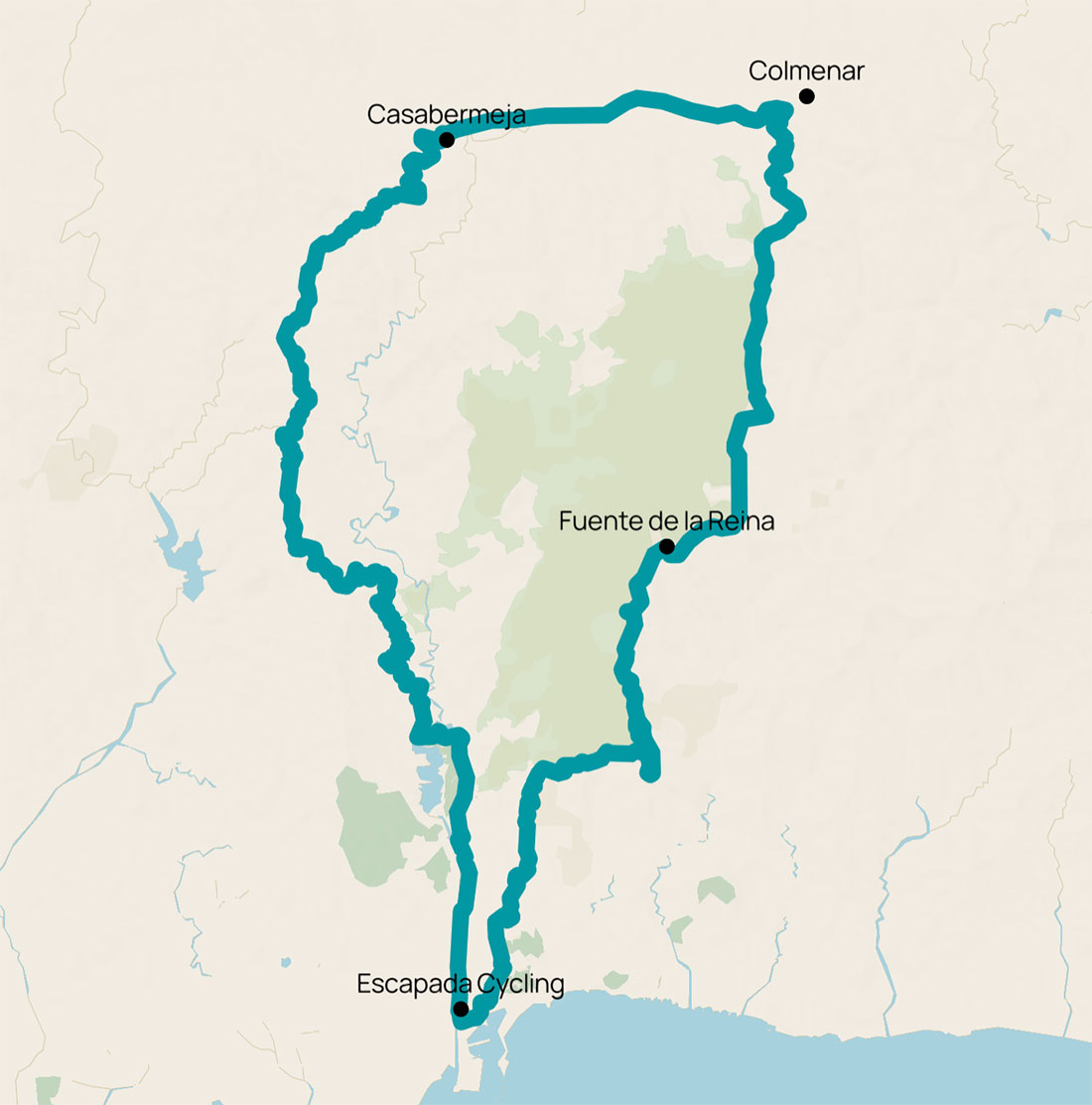 Cycling route map – cycling travel planner around Malaga