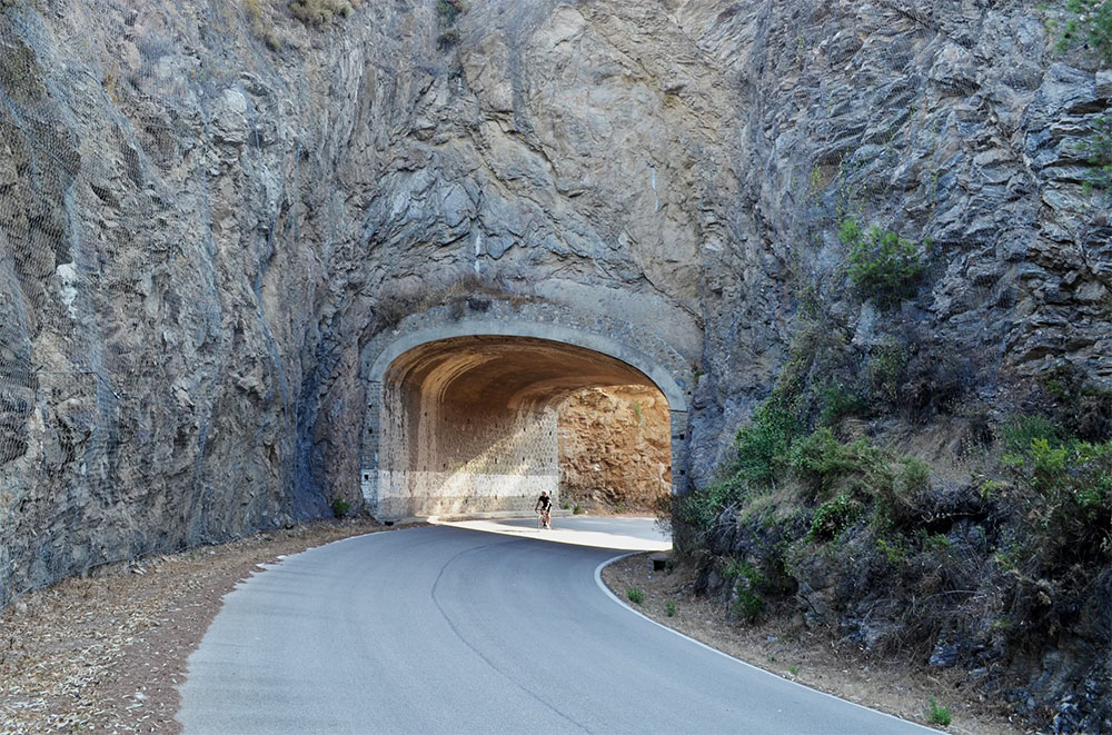 Tunnel on the bike trip to Puerto del Leon