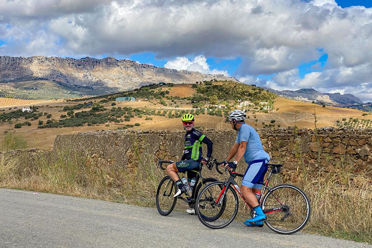 Sunny weather and andalusian landscapes while cycling in Andalusia
