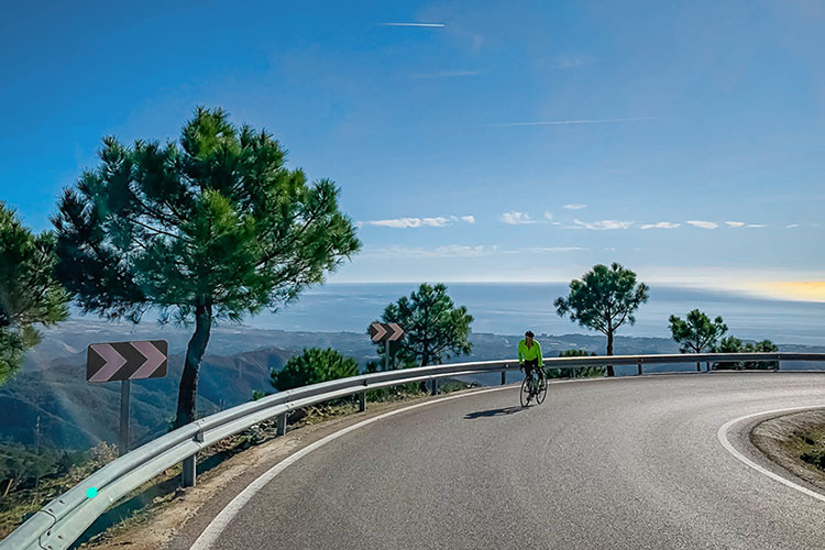 Cycling route trough the hills around Malaga