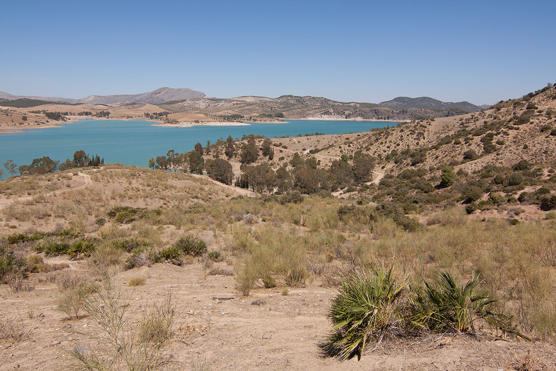 Ardales lakes on the way of cycle travel route Malaga - El Chorro