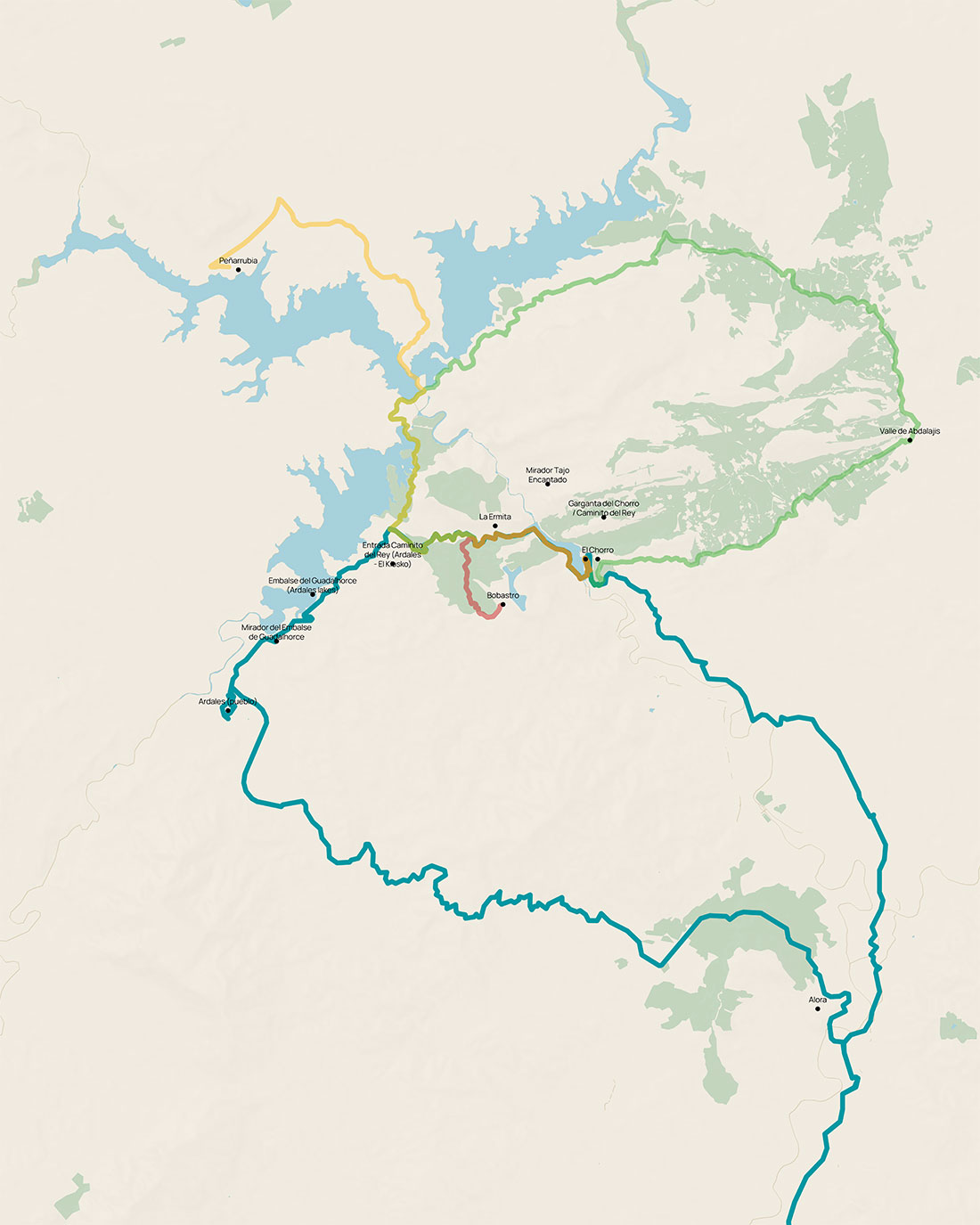Routeplanner for bikepacking jorneys around Malaga - El Chorro - Andalusia