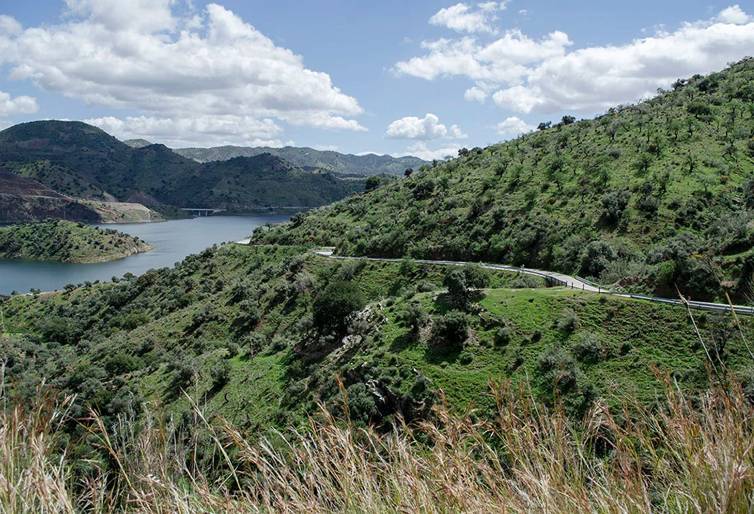 Casasola lake on the bikepacking route from Malaga to El Torcal