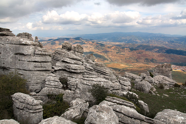 View from El Torcal on the bike route Malaga – VillaNueva