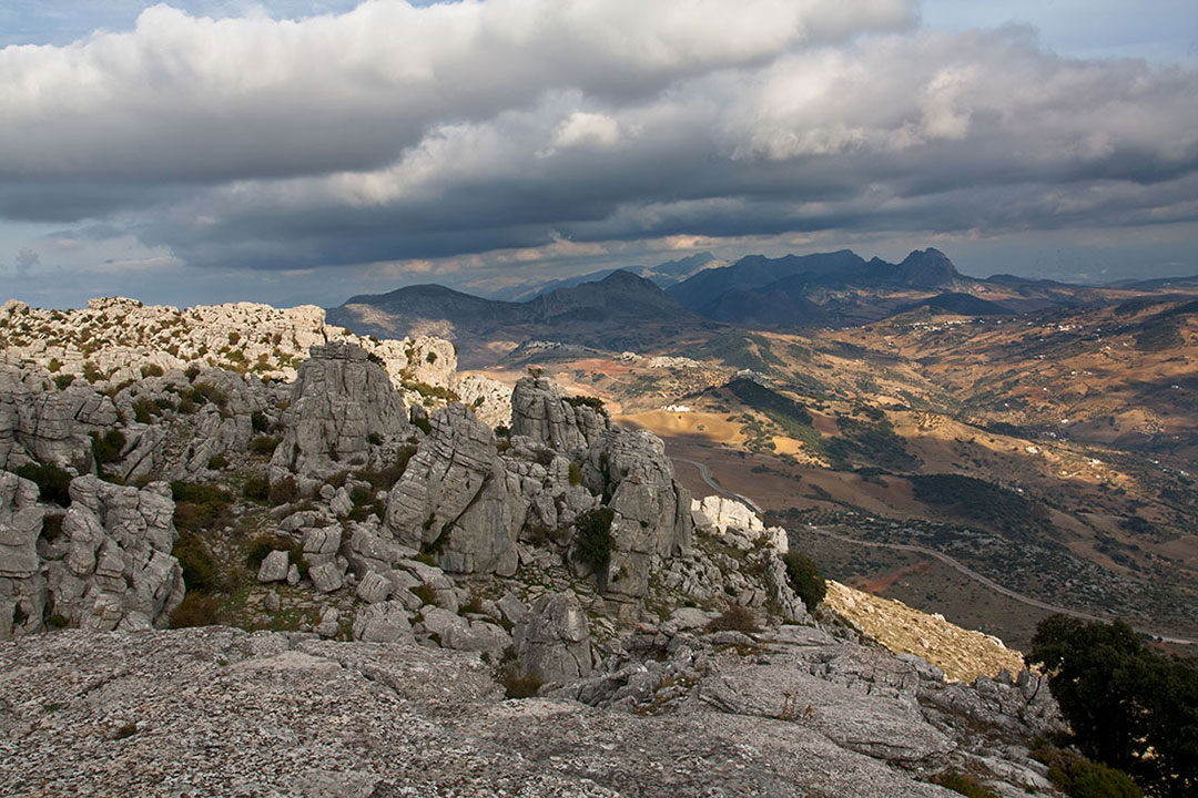 View from El Torcal on the way of cycling route Malaga – VillaNueva