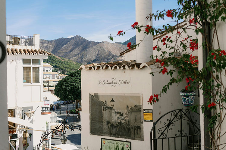White village Mijas as cycling destination for 2 days route from Malaga