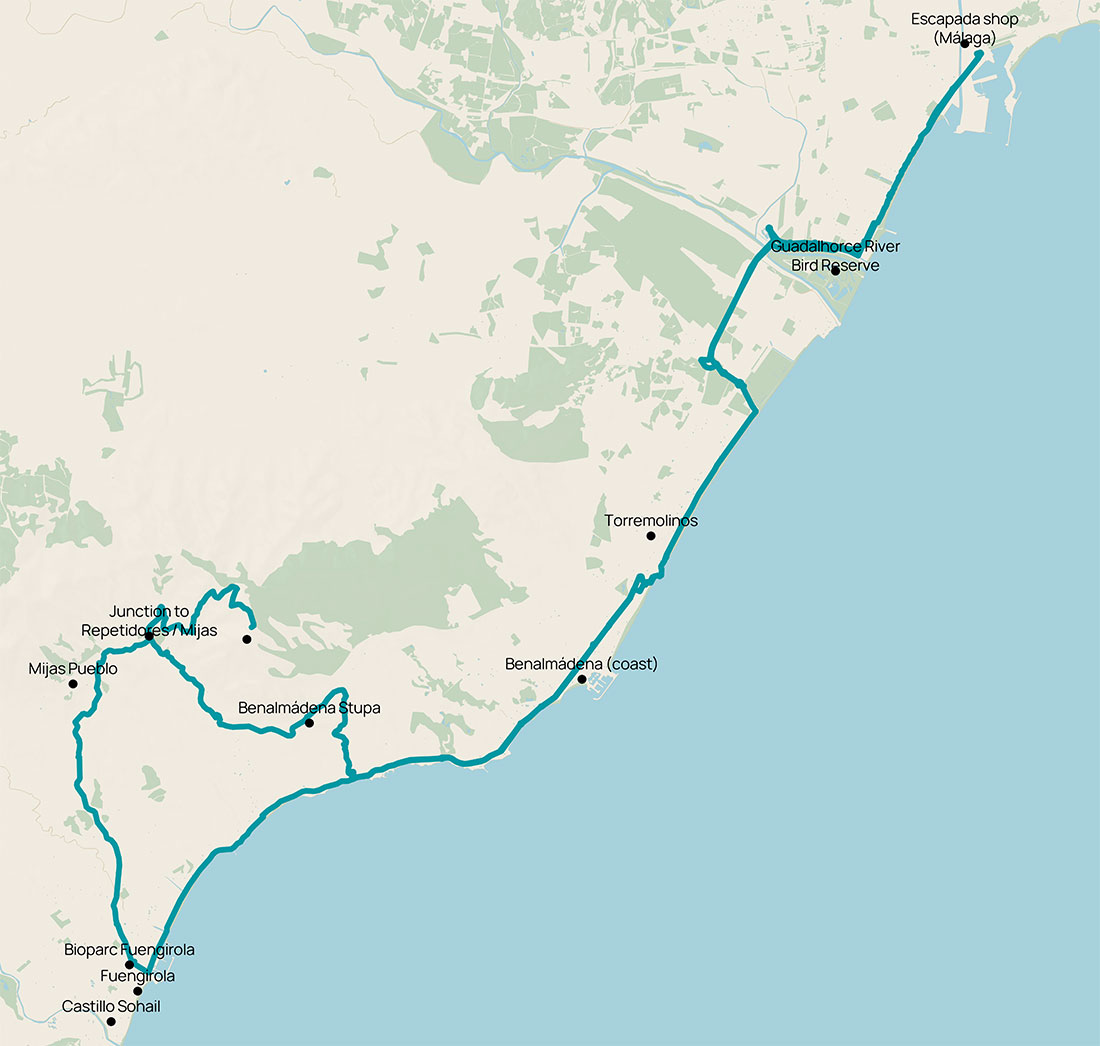 cycling routes andalusia mijas map