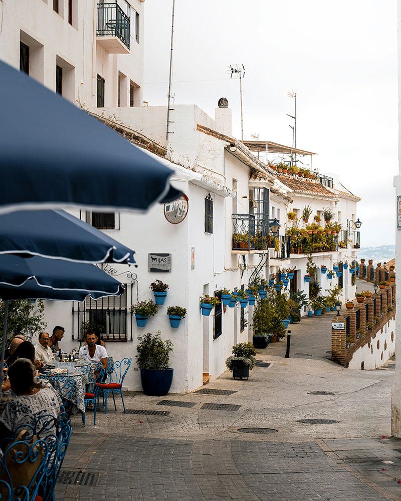 The white village Mijas as cycling route destination Andalusuia
