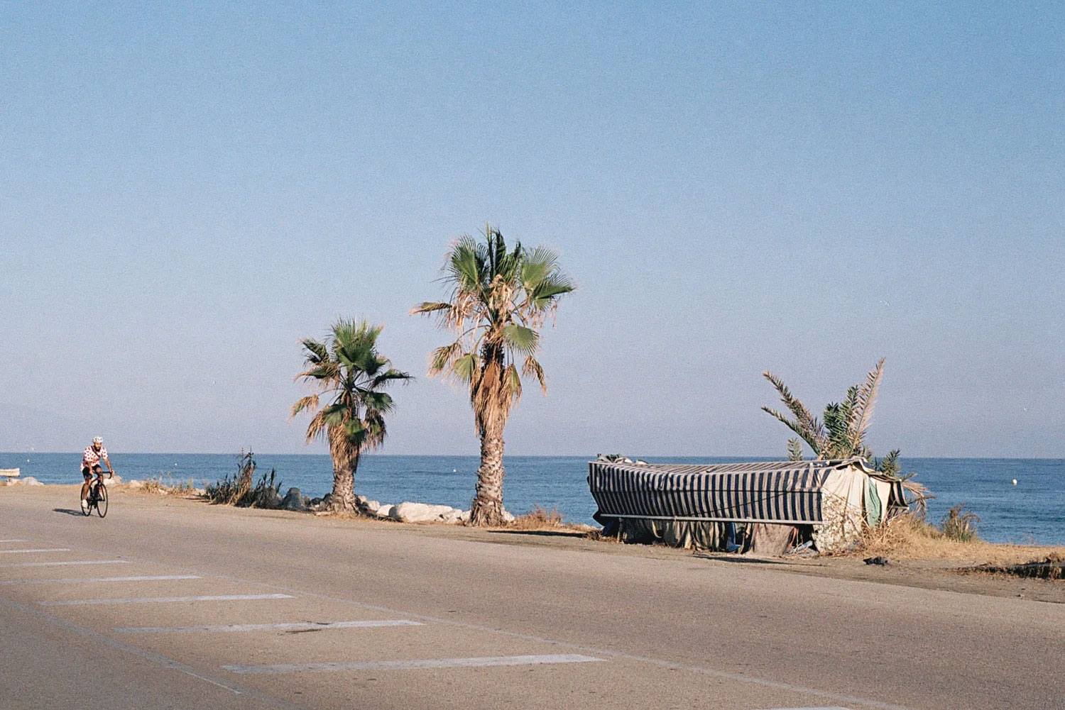 Coastal road as a final part of a cycle trip Malaga - Sierras